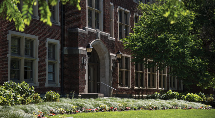 A photo of Morgan Hall in the summer