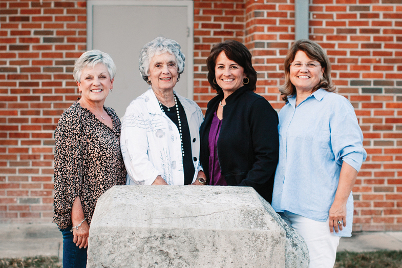 Rena Jones Johnson is flanked by daughters Cynthea Johnson Amason, Carolyn Johnson Bronson, and Cathryn Johnson Rolfe