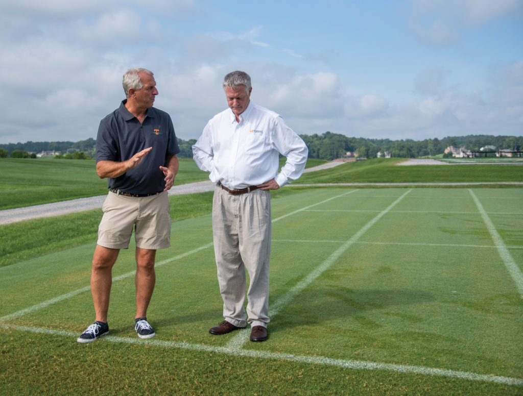 Project director John Sorochan, left, and Herbert College of Agriculture Associate Dean John Stier