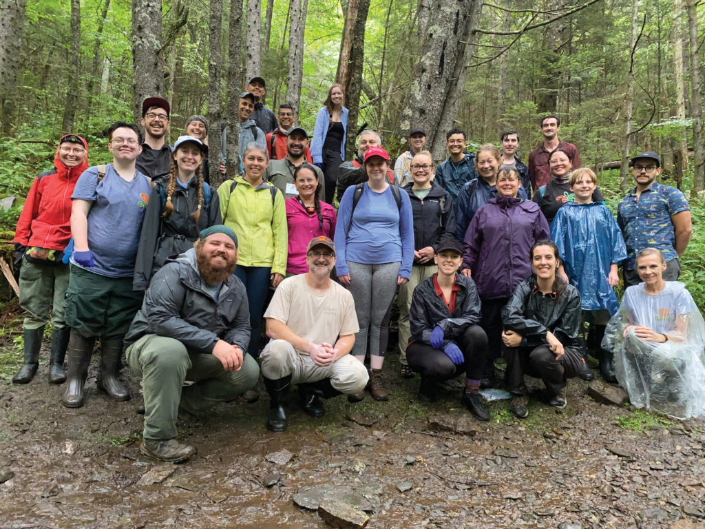 Outdoor group photo of Gray's research team at the Great Smoky Mountains National Park