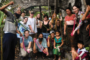Students from the 2022 trip pictured with the Mayan women’s group Kemajachel