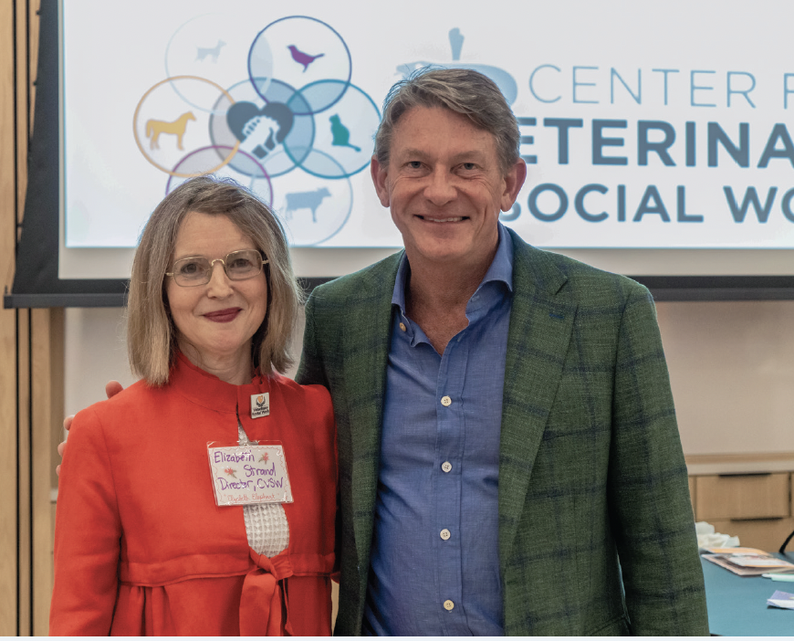 UT Veterinary Social Work Program founder Elizabeth Strand with UT System President Randy Boyd at the center’s opening celebration