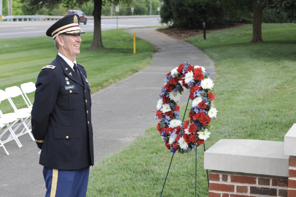 Mark McDonald in uniform at the War Dog Memorial ceremony