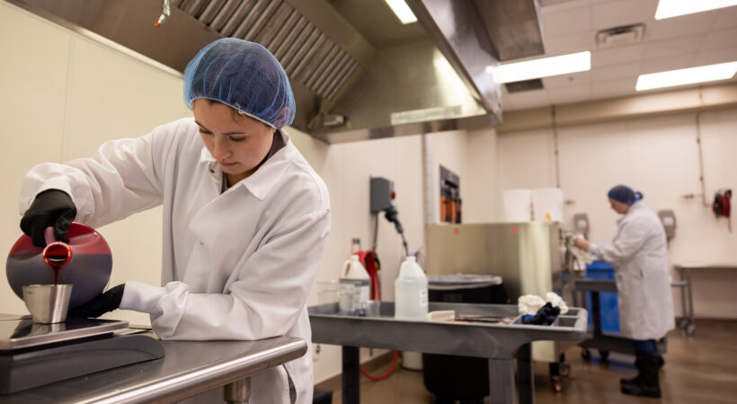 Students making ice cream