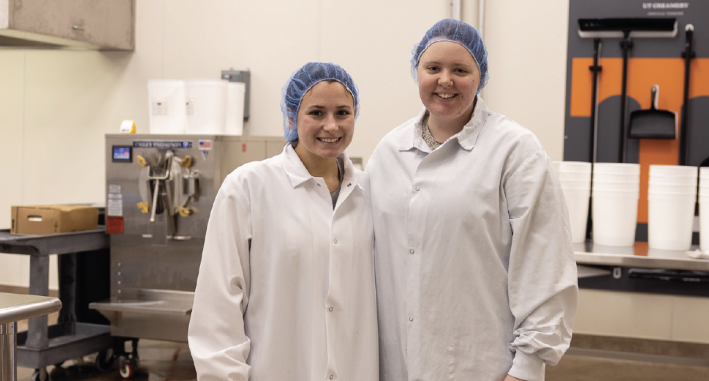 Hannah and Grace in the Creamery production room