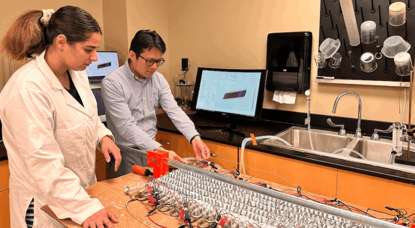 Sahar Saadat and Jiajia Chen in the lab