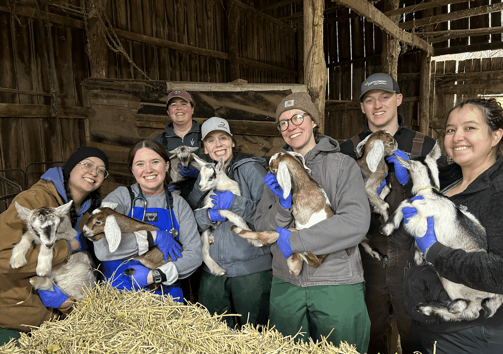 CVM students with dairy goats