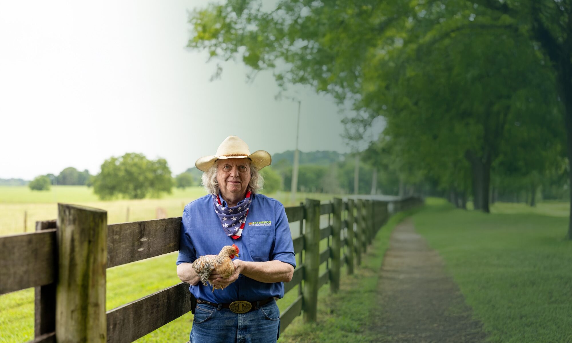 Tom Tabler holding a chicken