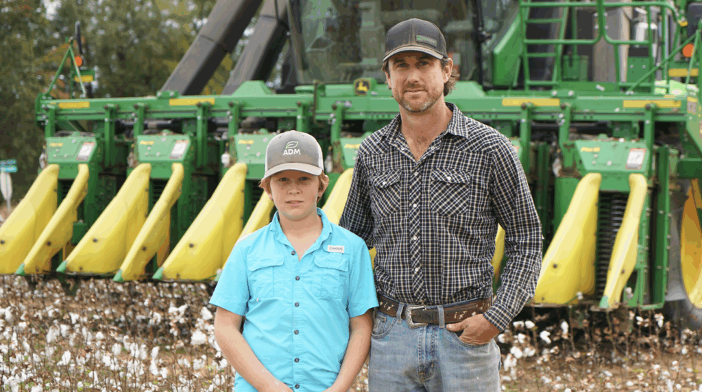 A father and son on their farm