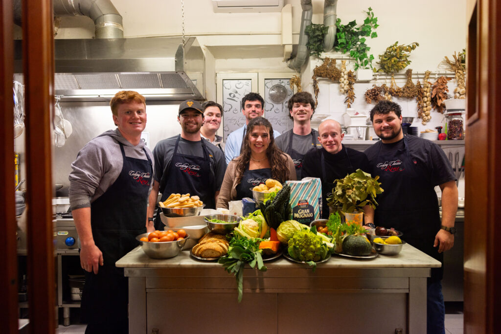 Construction Science students in the Herbert College of Agriculture at a cooking class