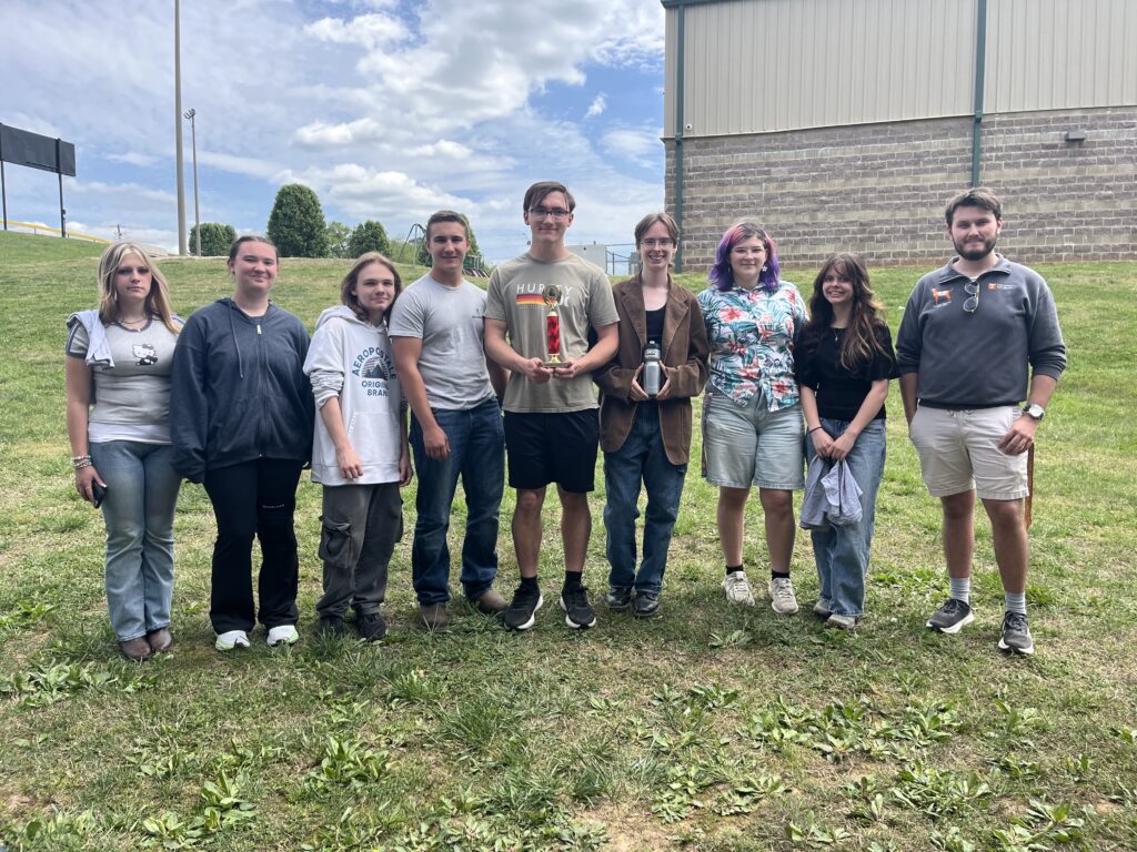 Herbert College of Agriculture student Jay Caldwell, far right, stands with members of the William Blount High School team that finished runner-up in the Envirothon held by the Knox County Soil and Water Conservation District.